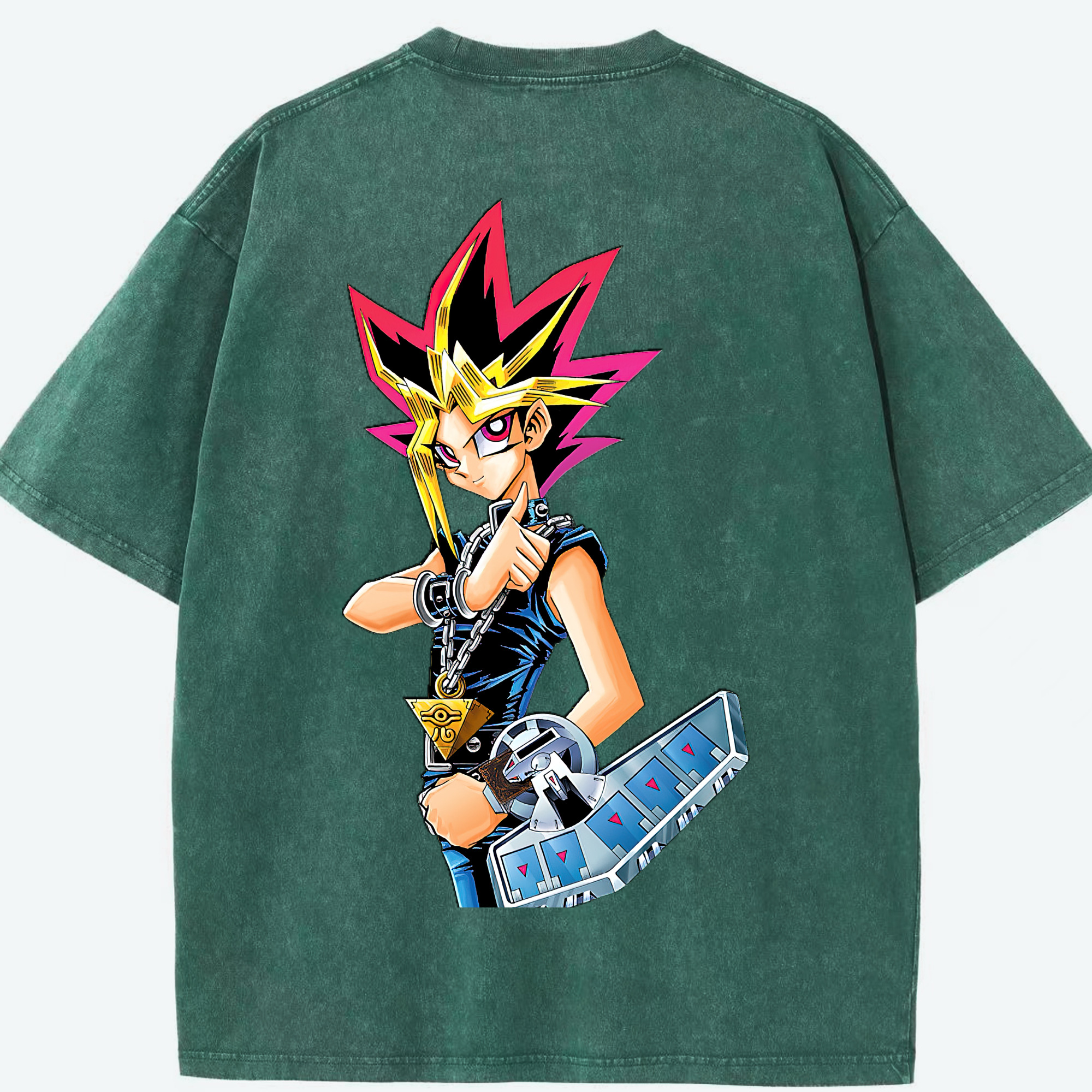 （画像用） 遊☆戯☆王 Yu-Gi-Oh! 綿100% ヴィンテージ風 半袖Tシャツ（背面プリント）